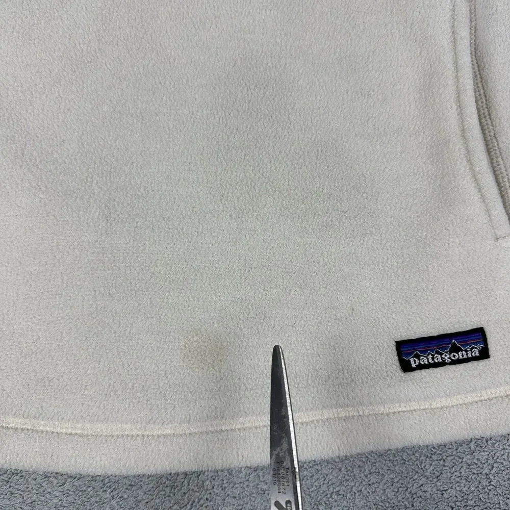 Patagonia Synchilla Jacket Women Medium Ivory 1/4 Zip Casual Hiking Outdoor READ - Picture 3 of 10